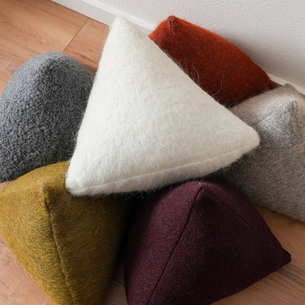 Plum Wool 14 H Triangle Pillow