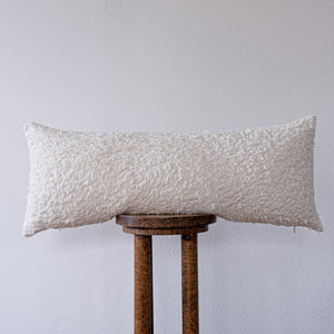 Furry Cream Cotton Lumbar Pillow 14x36
