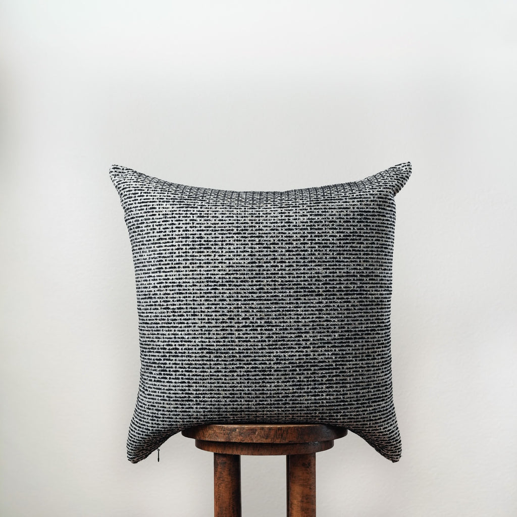 Cream and Black Woven Blend Pillow 22x22