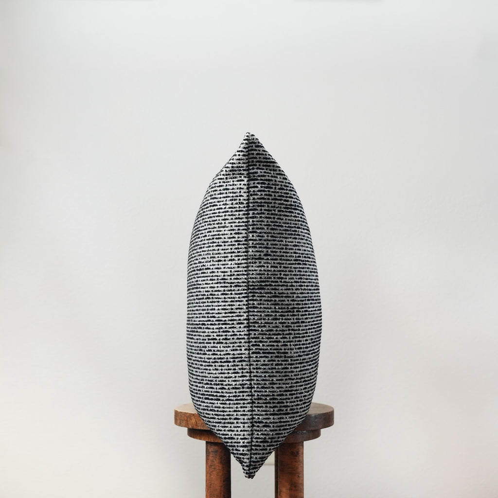 Cream and Black Woven Blend Pillow 22x22