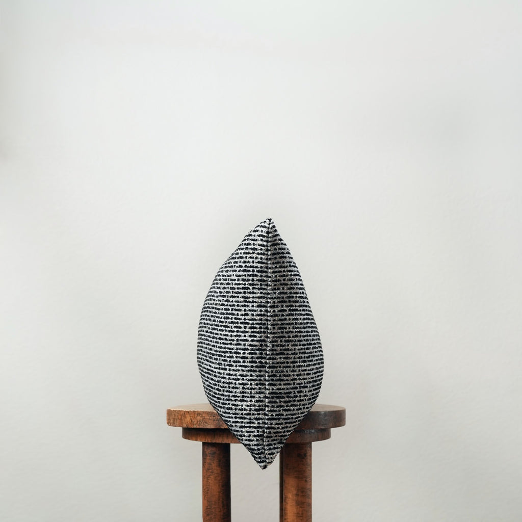 Cream and Black Woven Blend Pillow 14x22