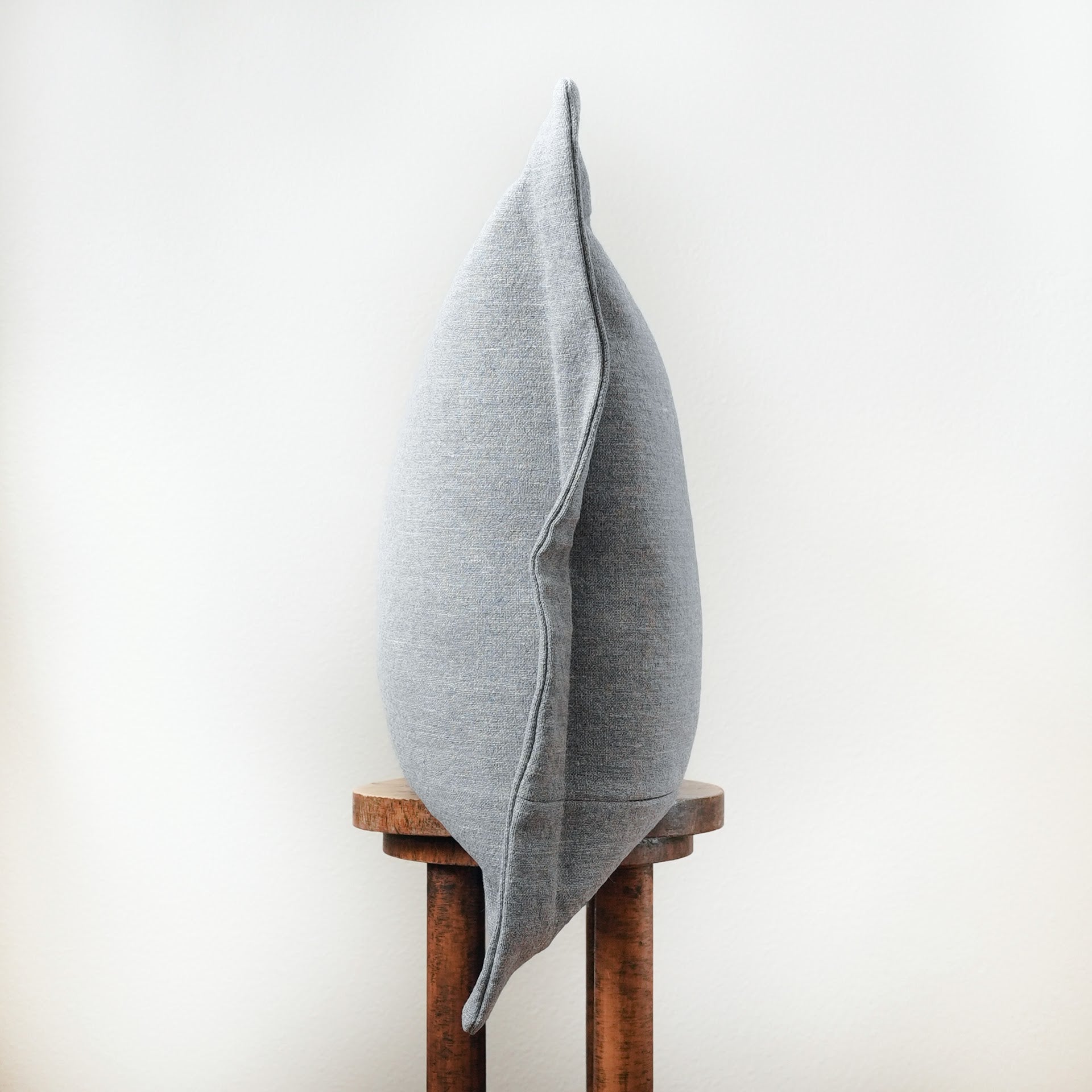 Light Denim Blue Linen Pillow with Flange 22x22