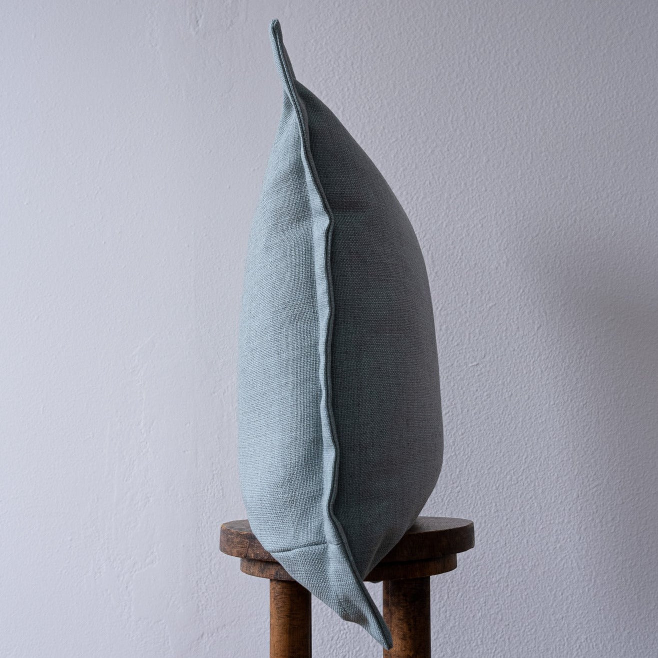 Light Blue Linen with Wide Flange Pillow 22x22