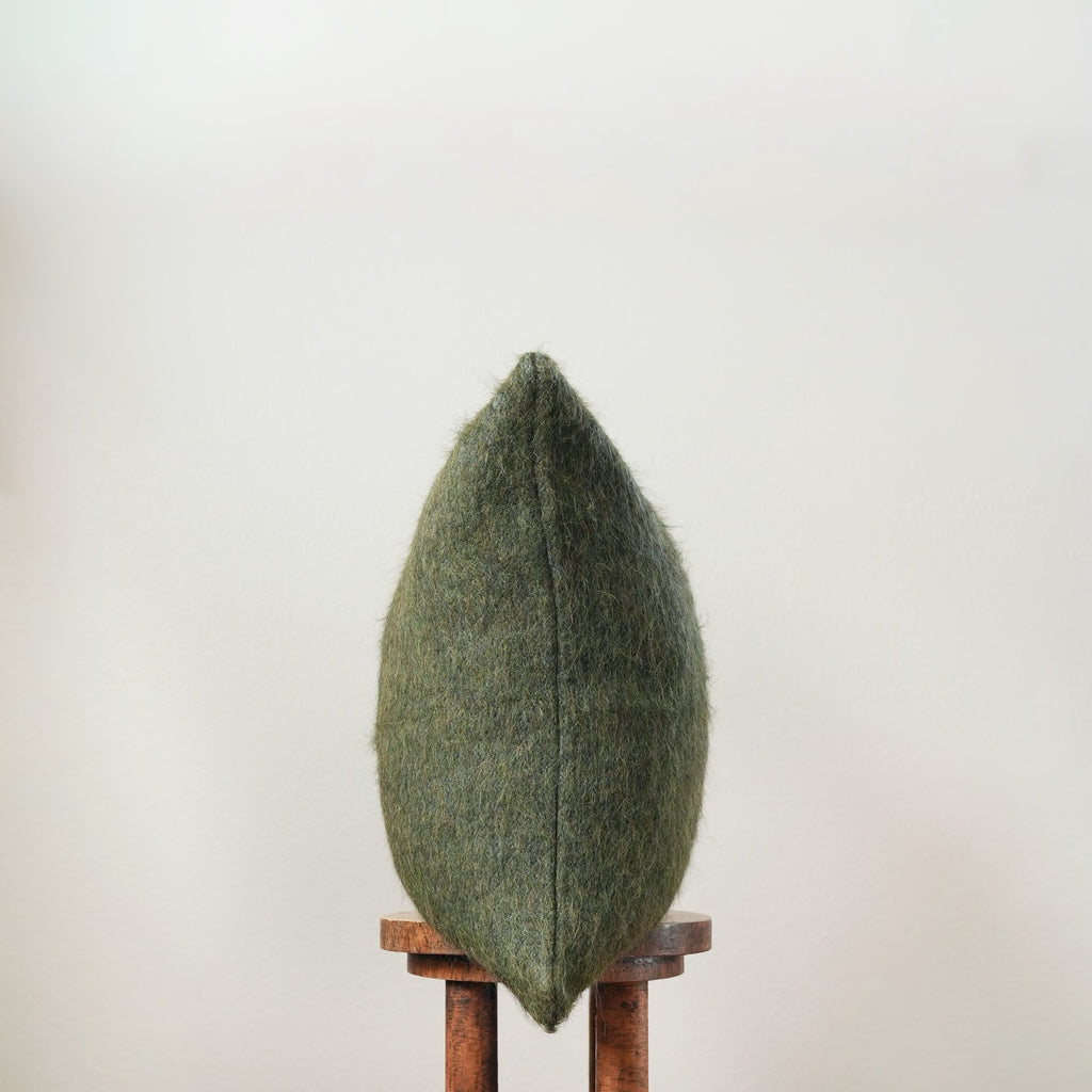 Long Green Wool Pillow 22x22