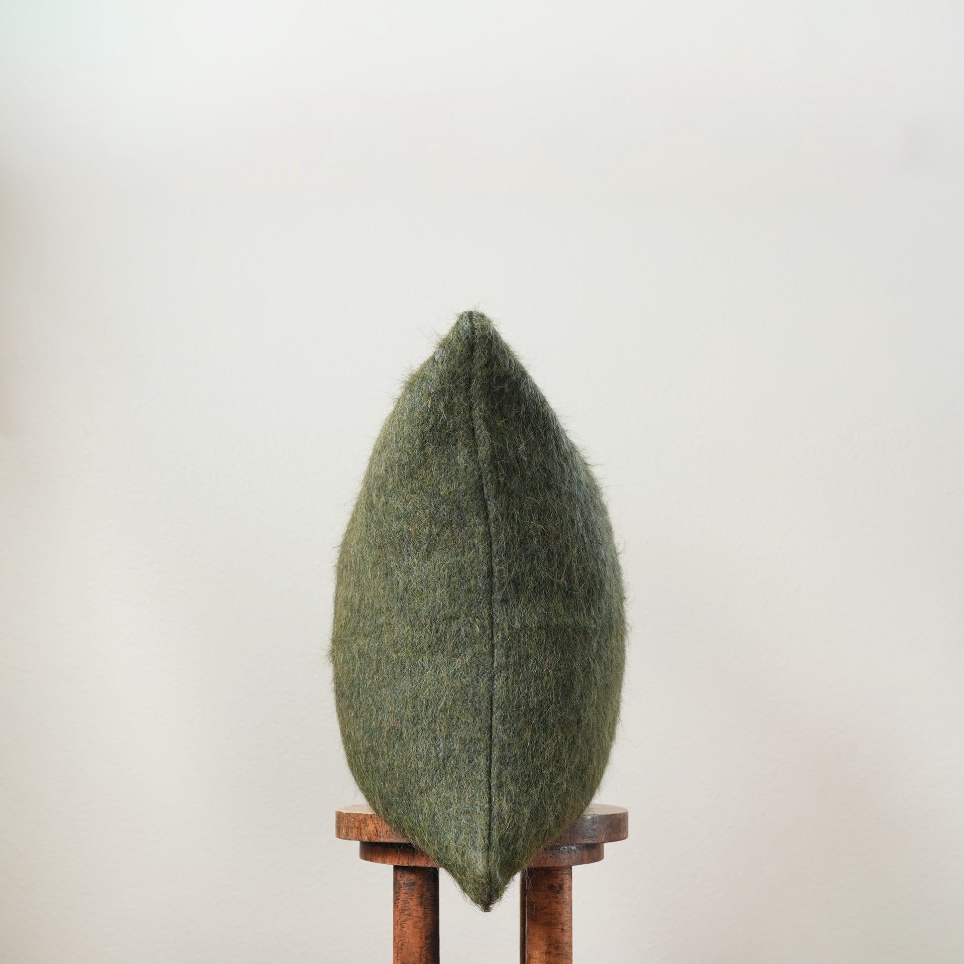 Long Green Wool Pillow 22x22