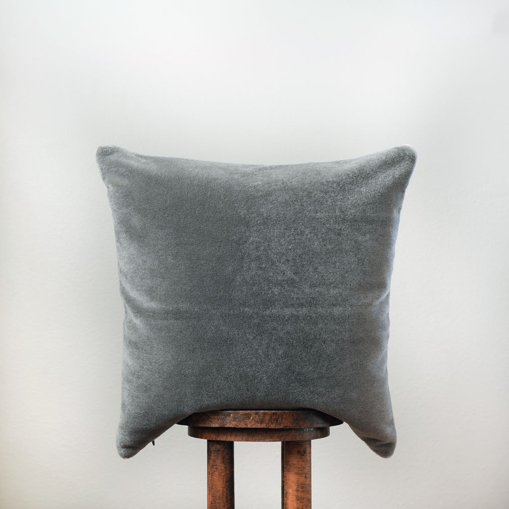 Grey-Green Mohair Pillow 22x22