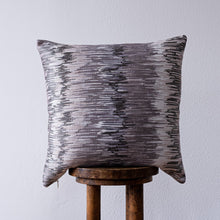 Load image into Gallery viewer, Embroidered Lavender and Charcoal Zig Zag Pillow 20x20
