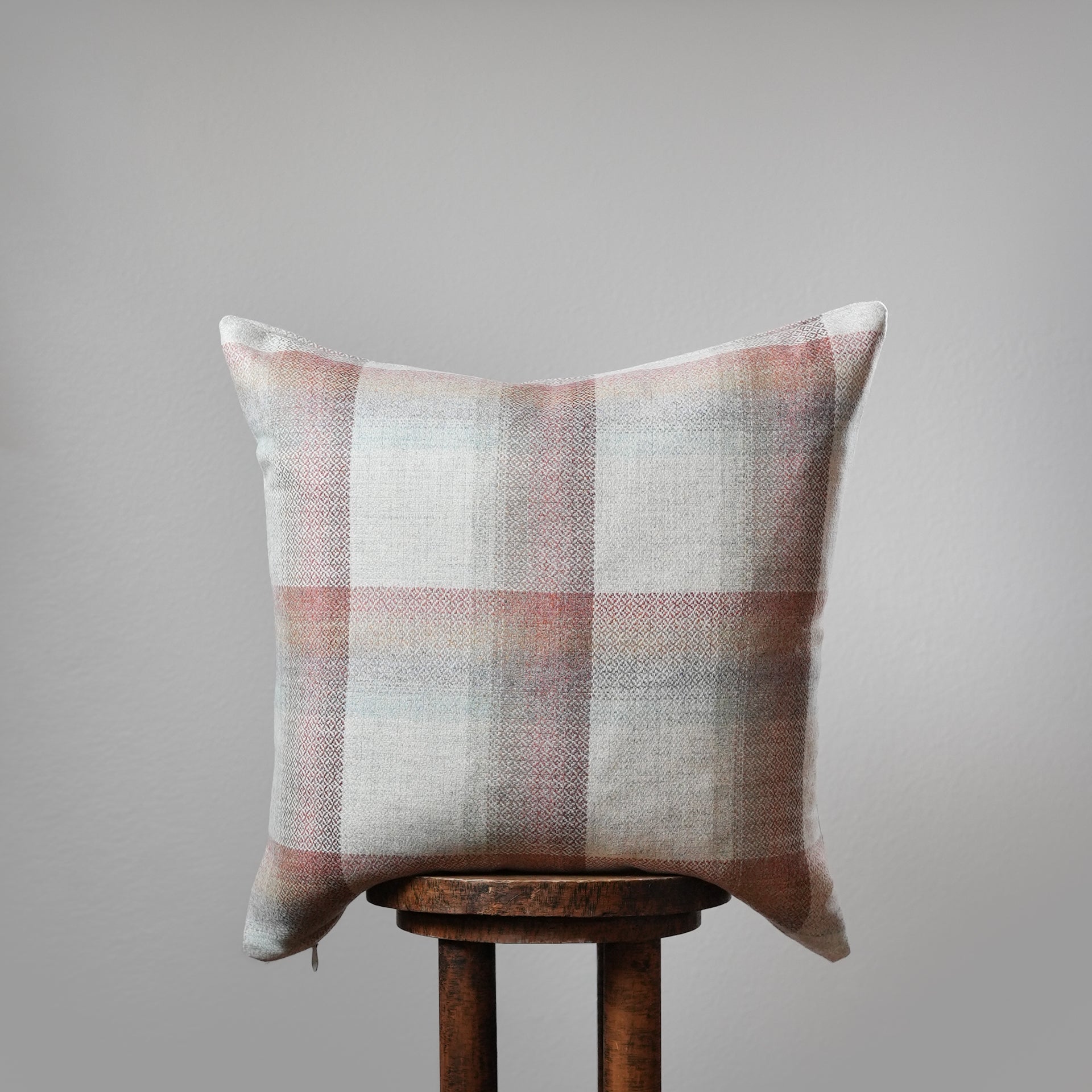 Colorful Plaid Wool Pillow 22x22
