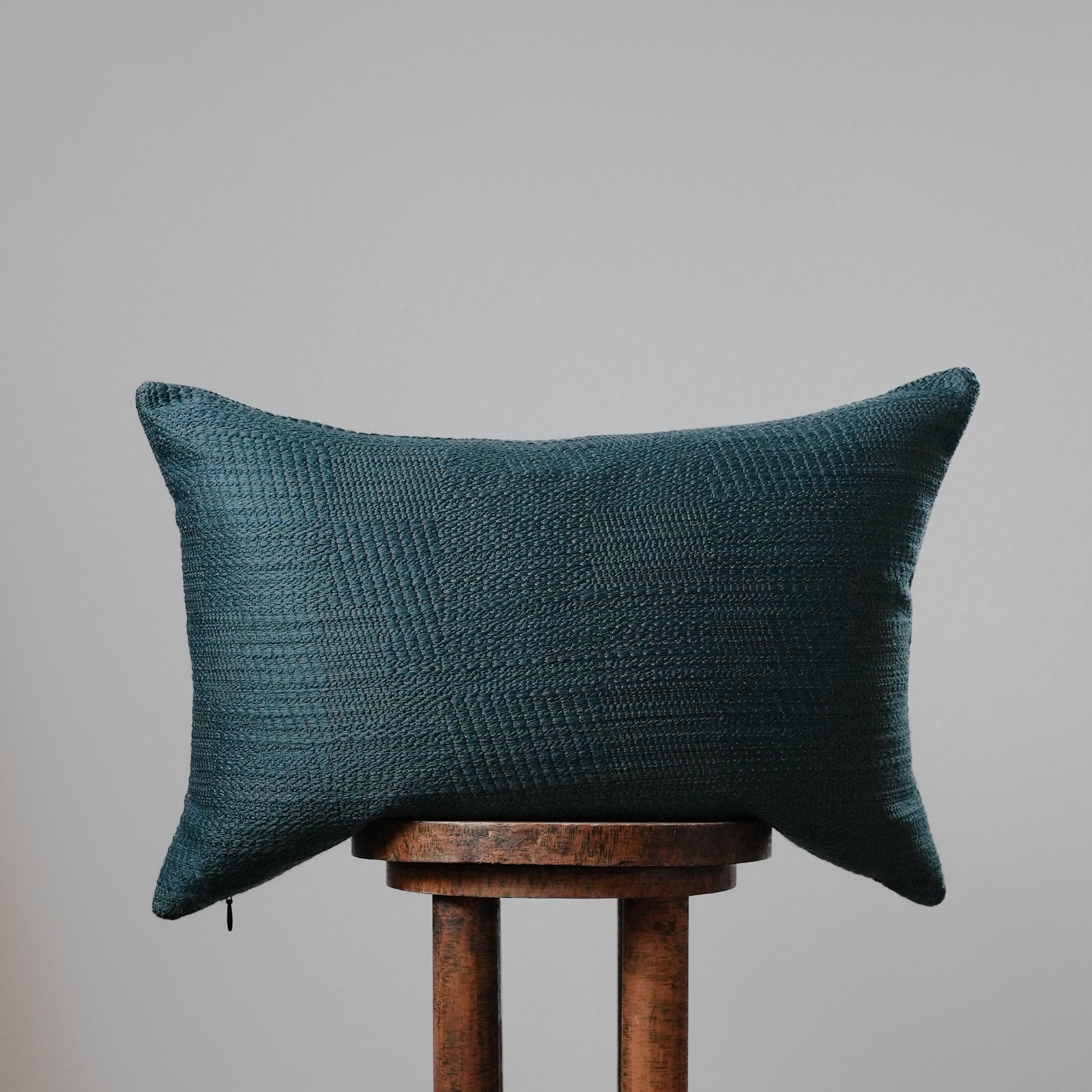 Turquoise Woven Geometric Pattern with Gold Pillow 16x24