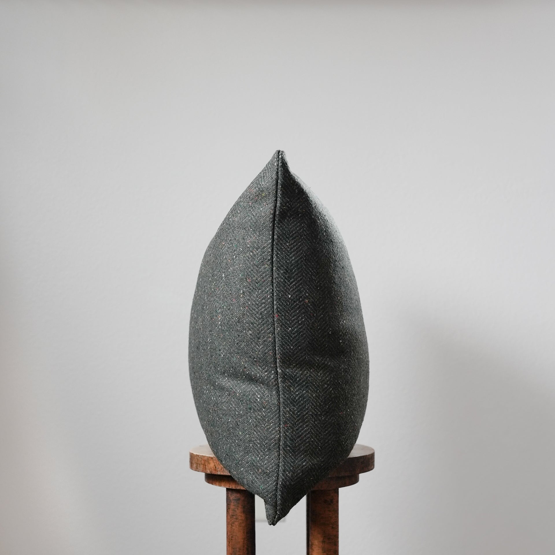 Hunter Green Herringbone Wool with Colorful Flecking Pillow 22x22