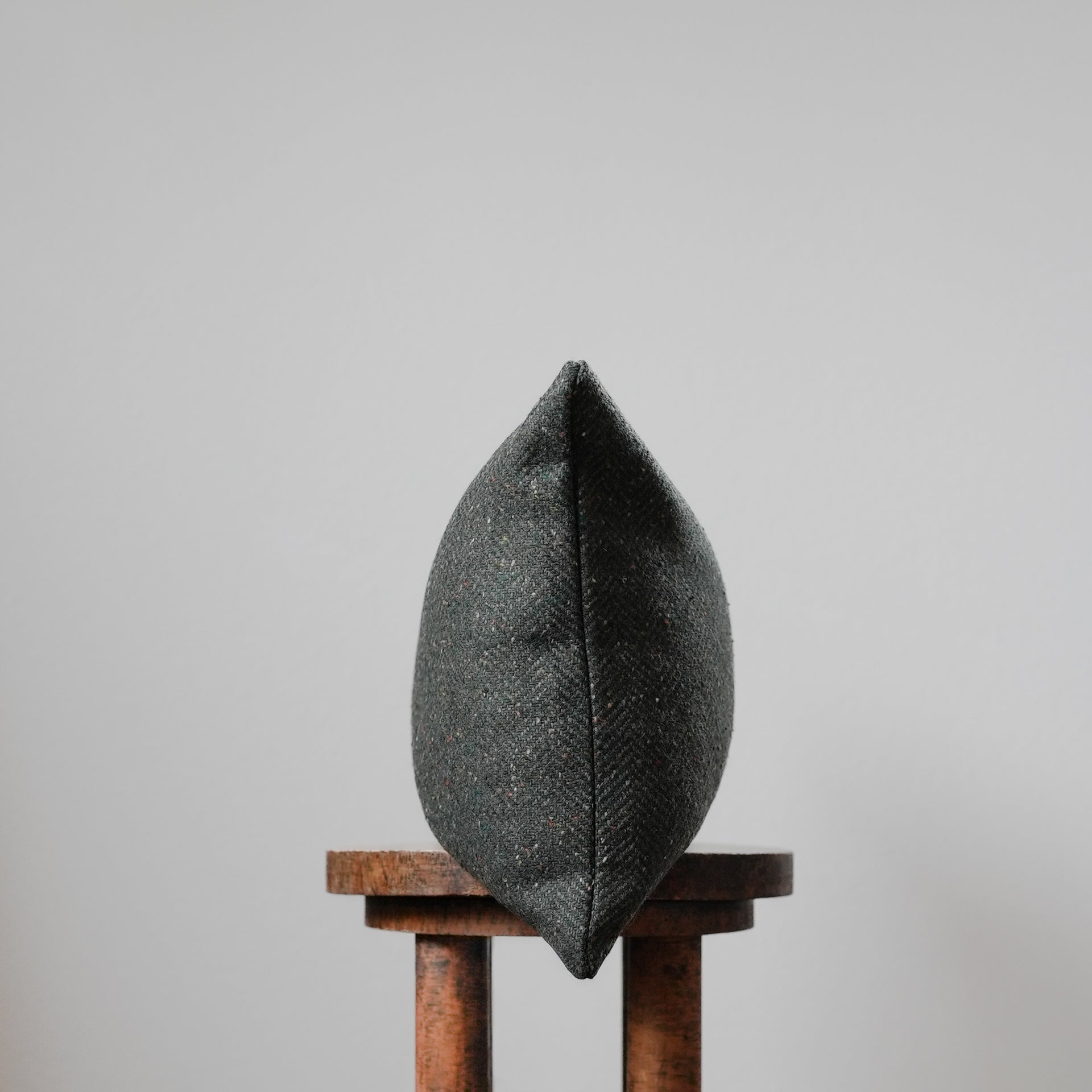 Hunter Green Herringbone Wool with Colorful Flecking Pillow 14x22