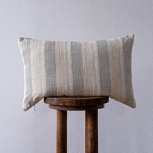 Load image into Gallery viewer, Grey &amp; Cream Linen Stripes Lumbar 14x22
