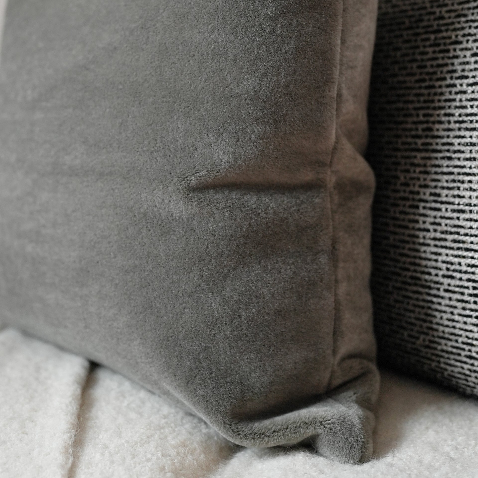 Grey-Green Mohair Lumbar 14x22