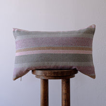 Load image into Gallery viewer, Pink, Grey and Rust Striped Wool Lumbar 14x22
