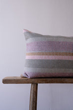 Load image into Gallery viewer, Pink, Grey and Rust Striped Wool Lumbar 14x22
