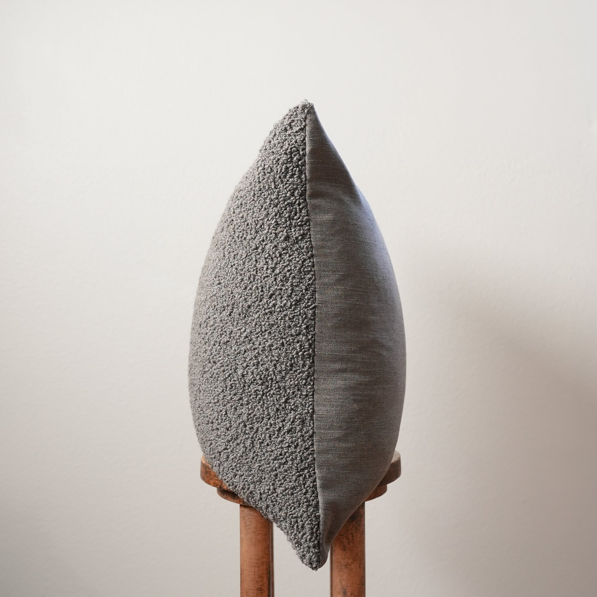 Mushroom Brown Curly Wool Pillow 24x24