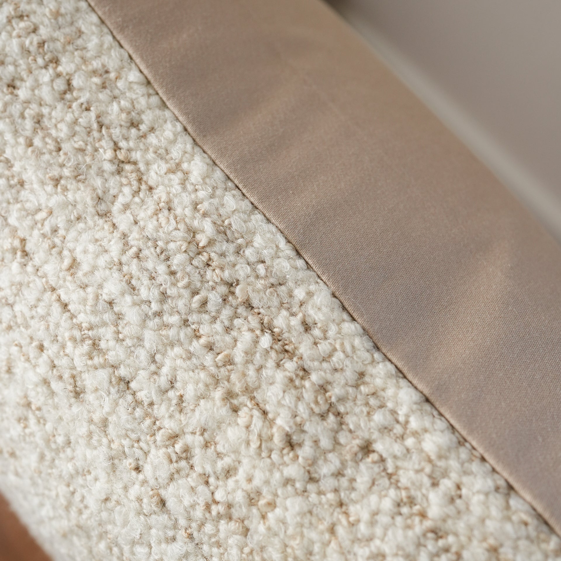 Cream White Wool with Beige Striations Pillow 24x24