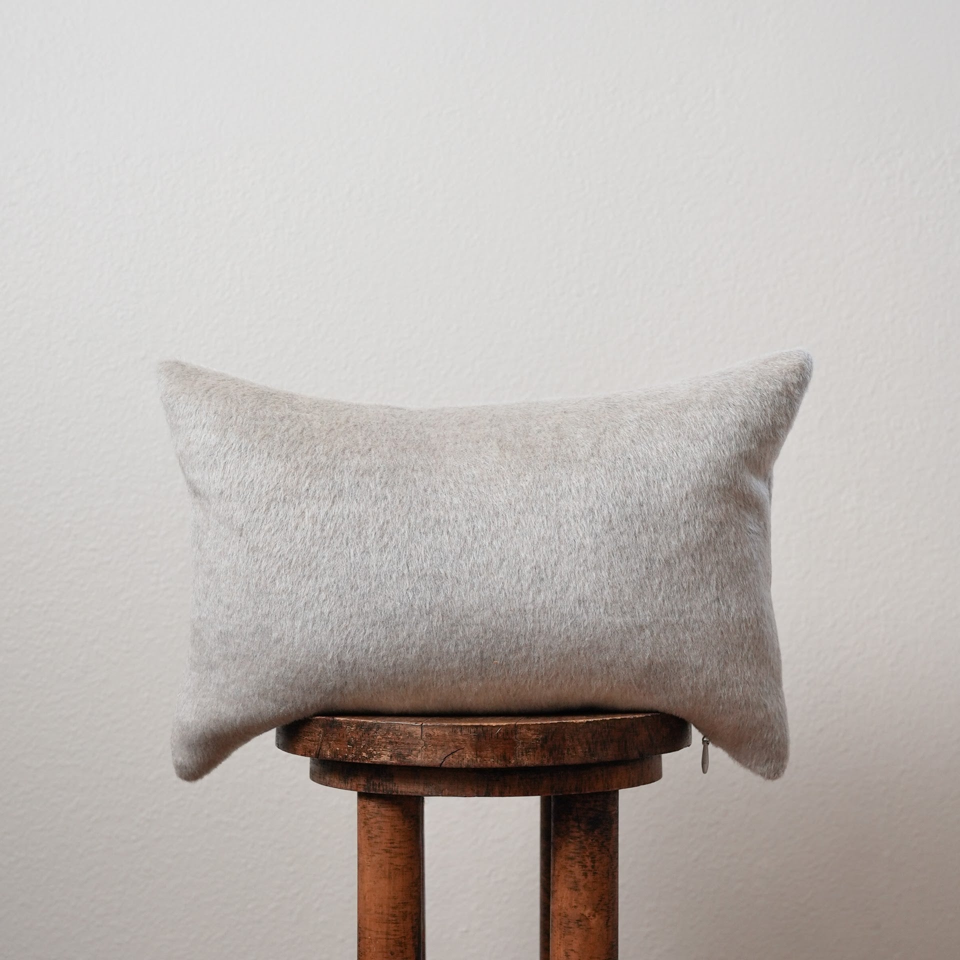Grey Alpaca Lumbar Pillow 12x18