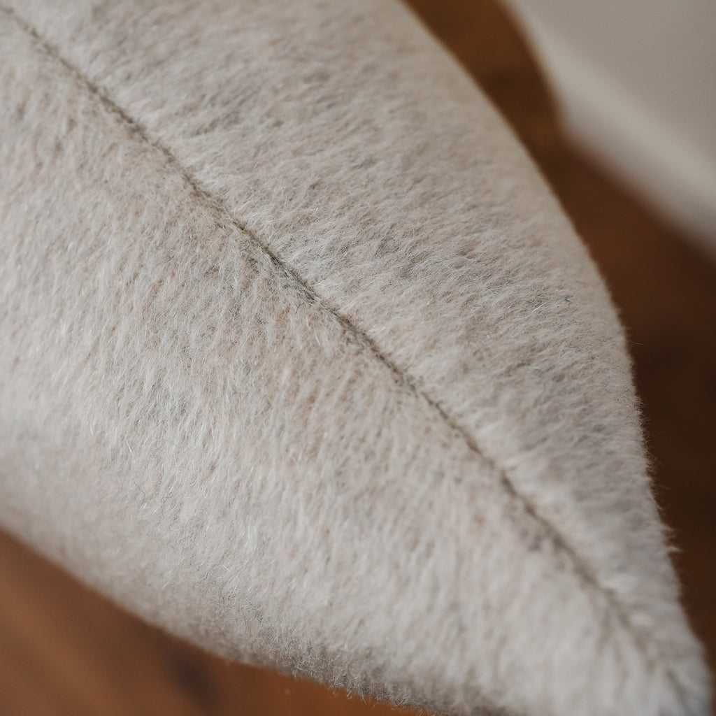 Grey Alpaca Lumbar Pillow 12x18