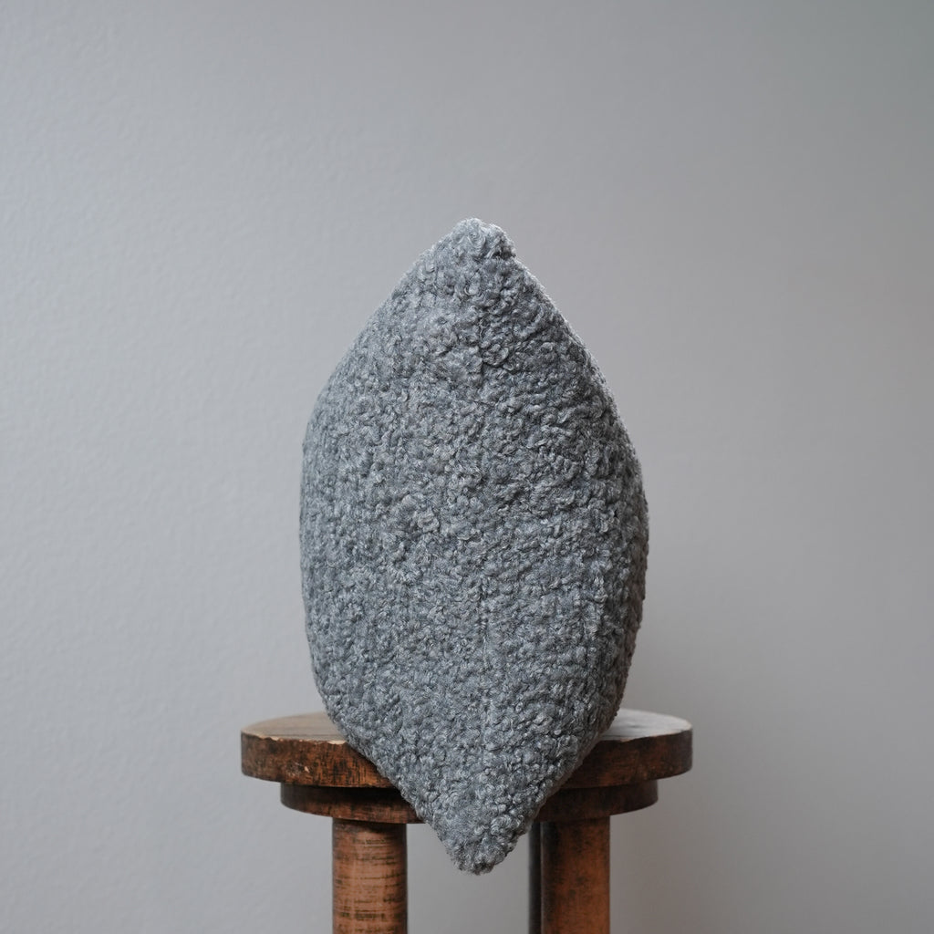 Curly Grey Boucle Pillow 14x20