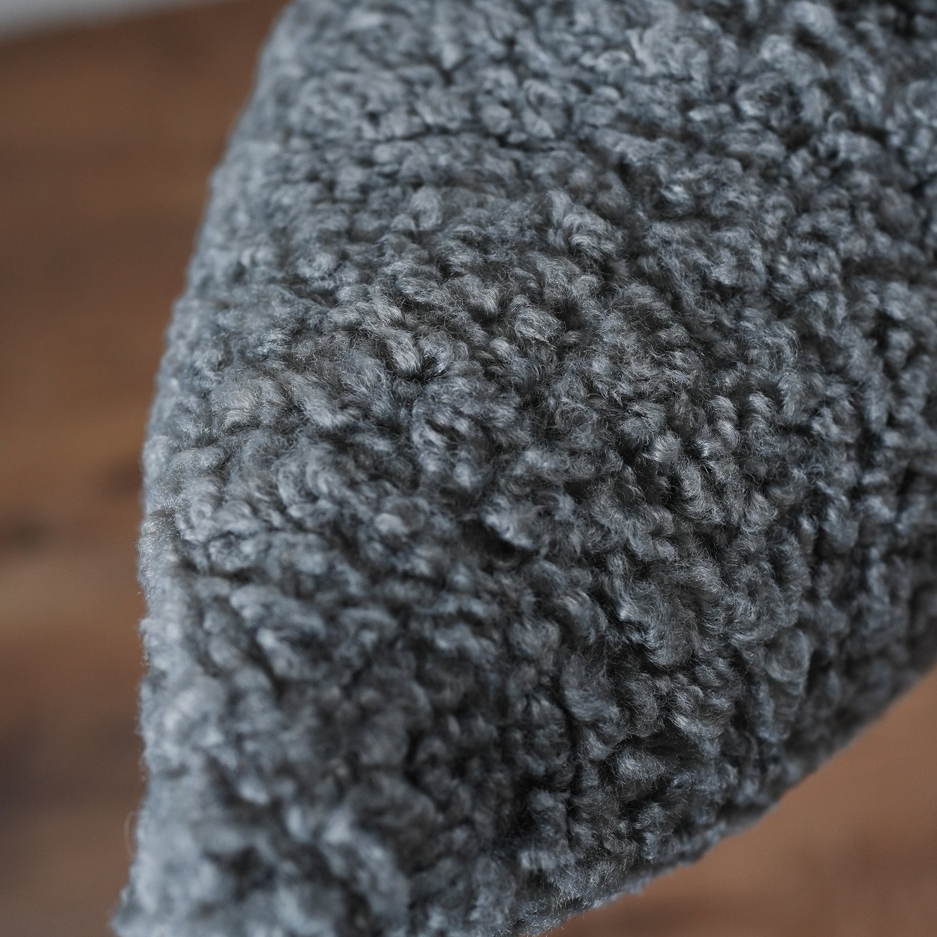 Curly Grey Boucle Pillow 14x20