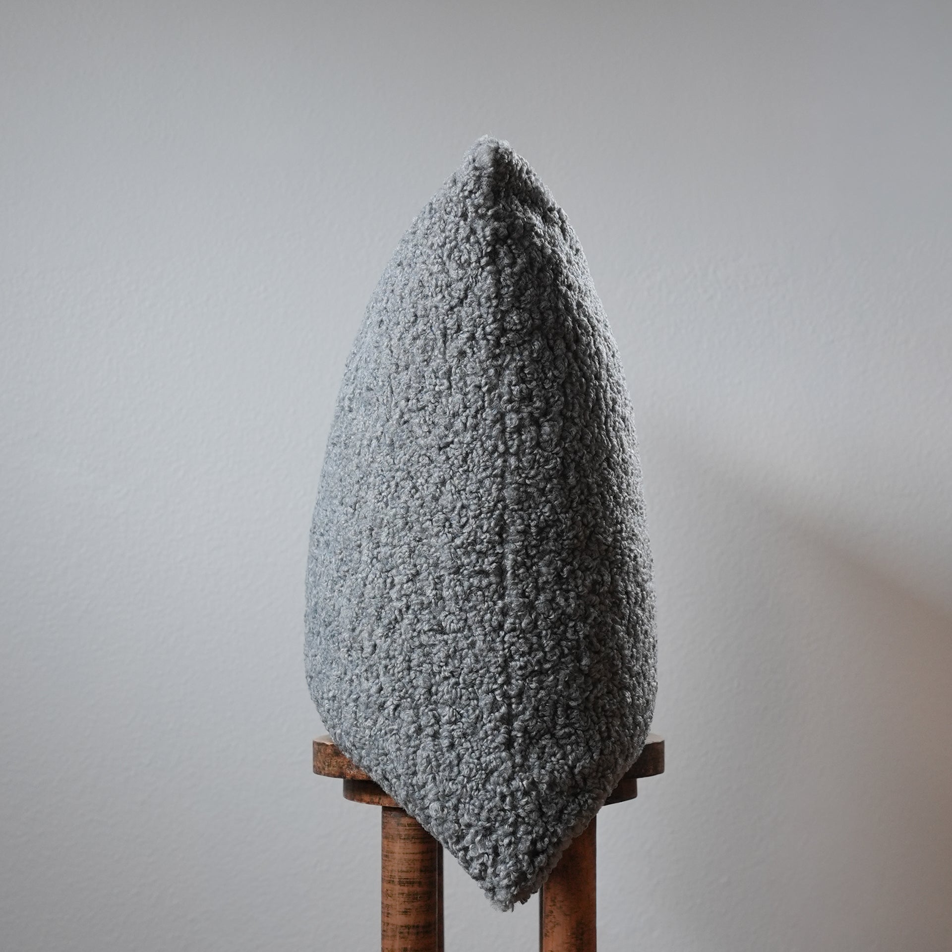 Curly Grey Boucle Pillow 22x22