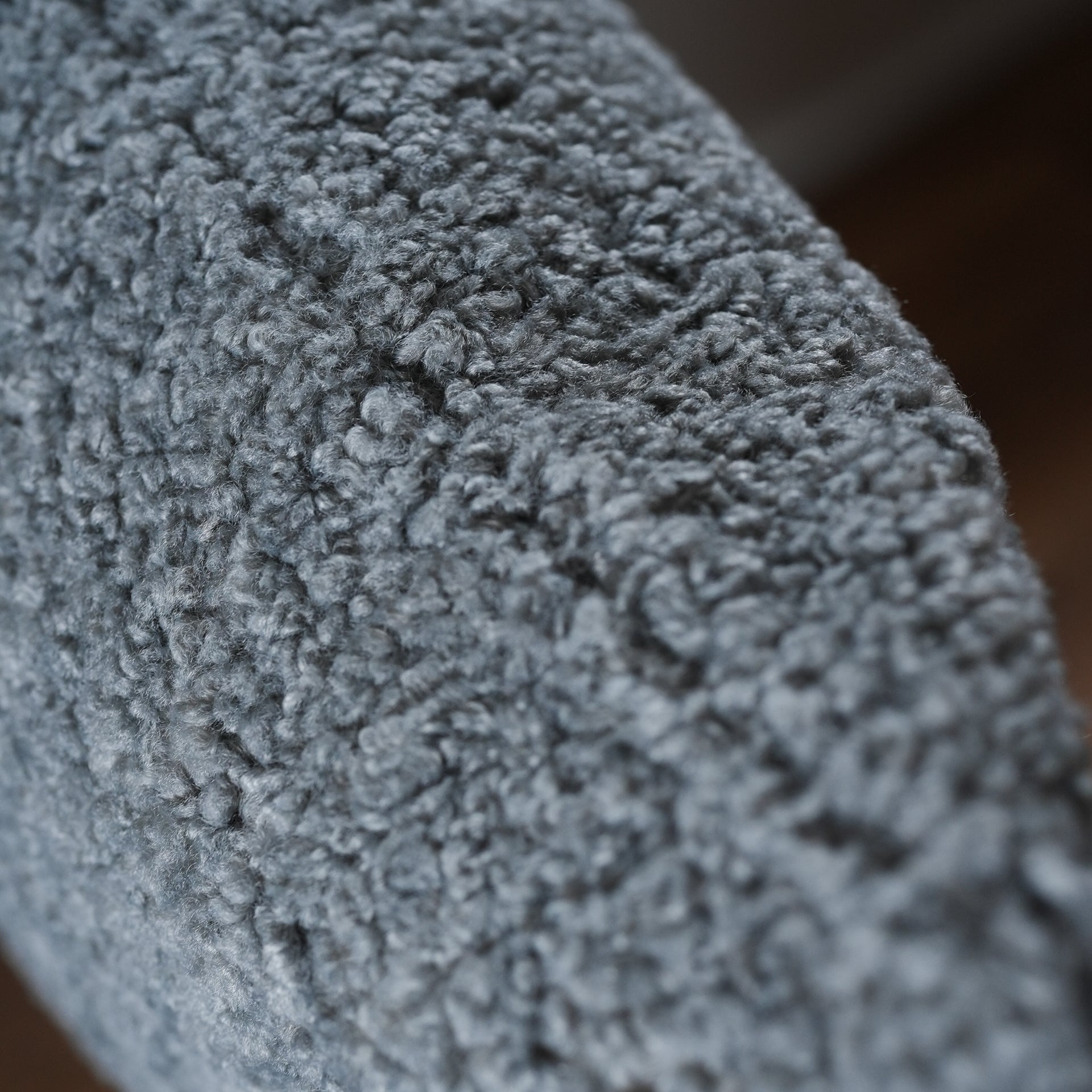 Curly Grey Boucle Pillow 22x22