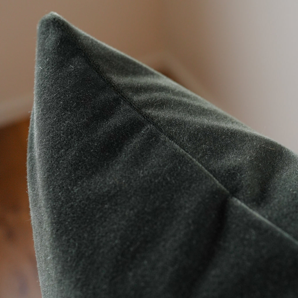 Olive Green Mohair Pillow 24x24