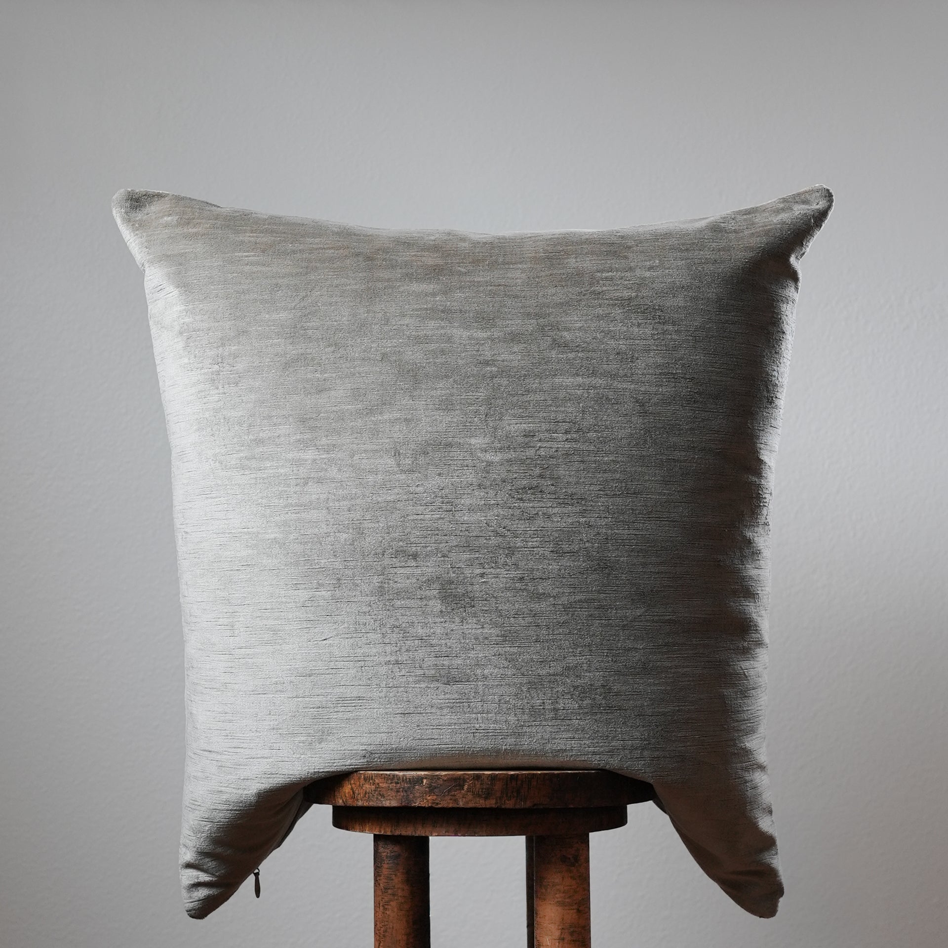 Beige Linen Velvet with Striations Pillow Set of 3 - 26x26