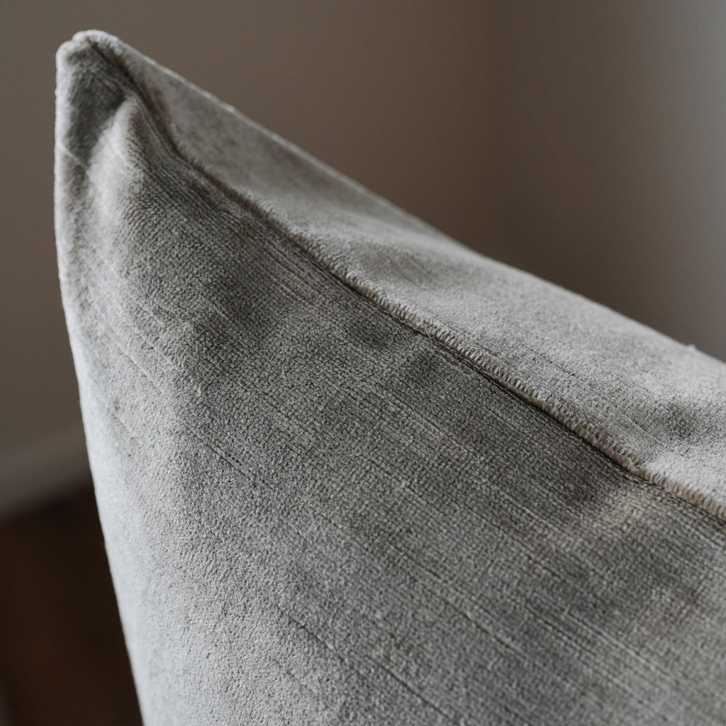 Beige Linen Velvet with Striations Pillow Set of 3 - 26x26