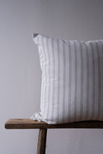 Load image into Gallery viewer, Blue Stitch on White Linen Pillow 22x22
