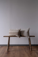 Load image into Gallery viewer, Tan &amp; Brown Stripe Linen Lumbar Pillow 13x22
