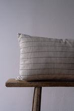 Load image into Gallery viewer, Tan &amp; Brown Stripe Linen Lumbar Pillow 13x22
