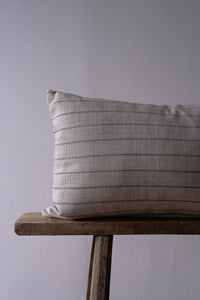 Tan & Brown Stripe Linen Lumbar Pillow 13x22