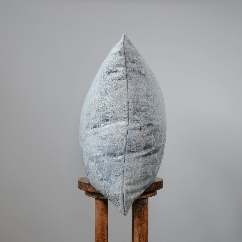 Abstract Cloudy Grey and Silver Pillow 22x22