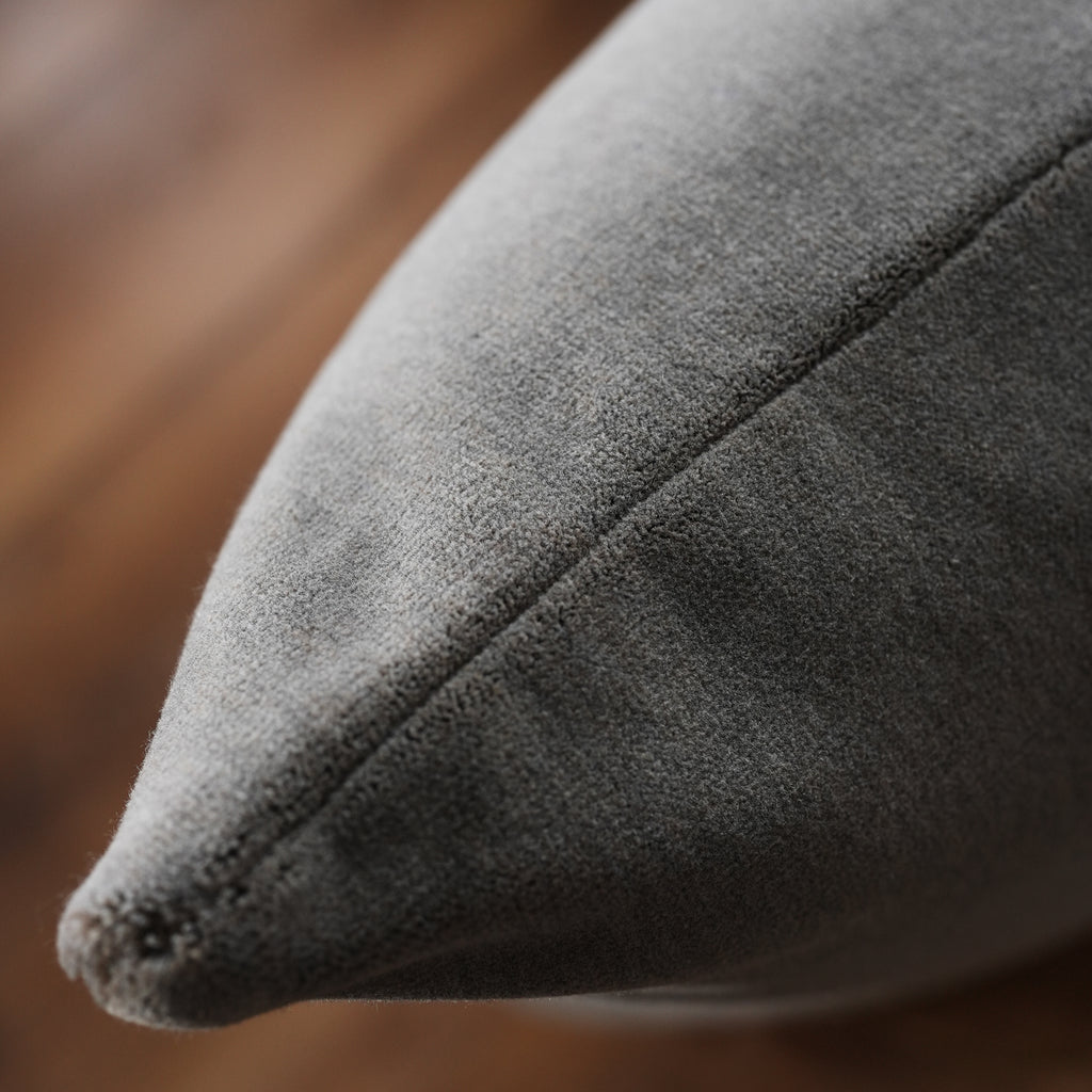 Hippopotamus Grey Velvet Pillow 18x18