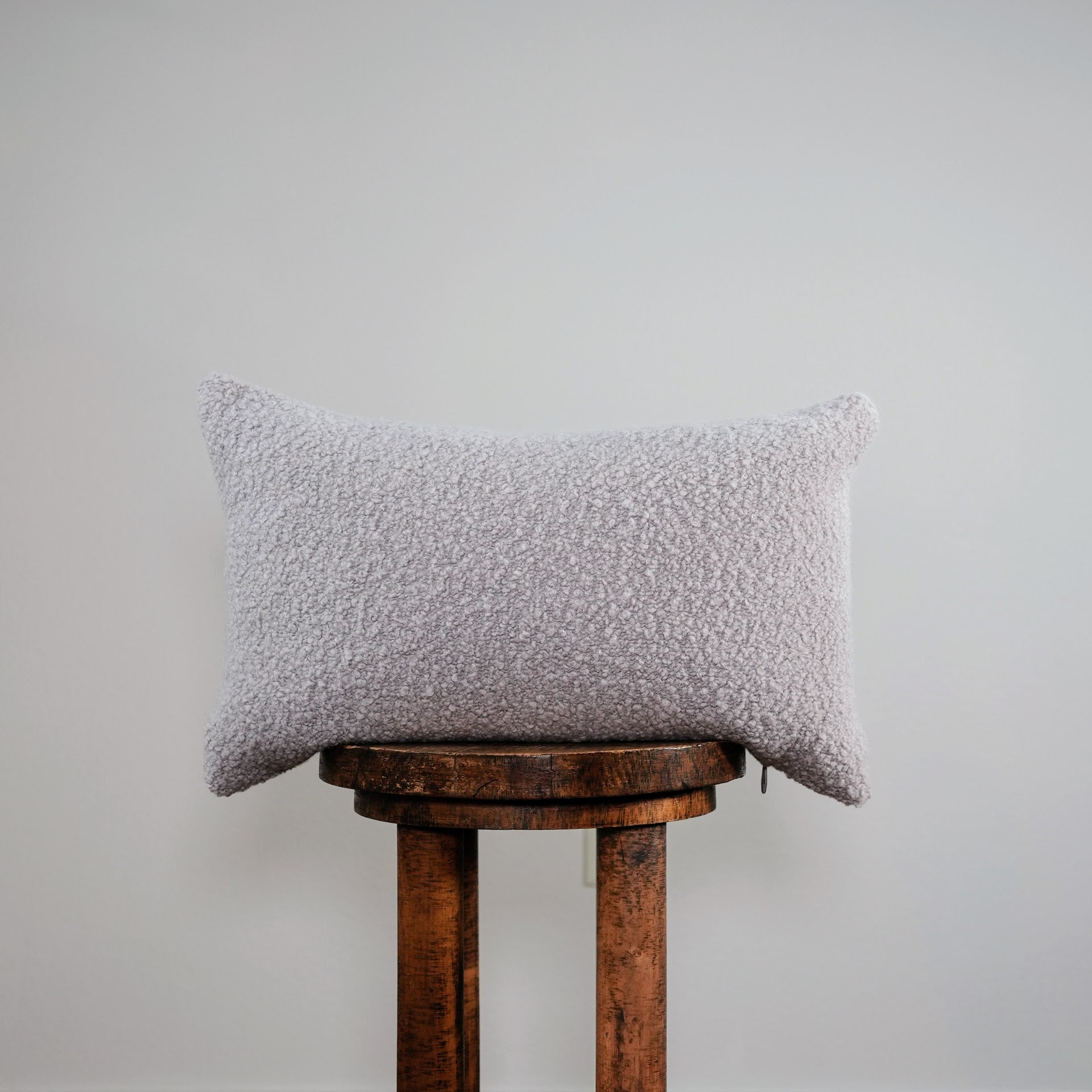 Taupe Nubby Bouclé Lumbar Pillow 12x19