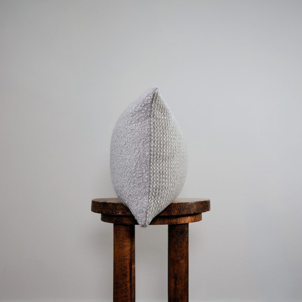 Taupe Nubby Bouclé Lumbar Pillow 12x19