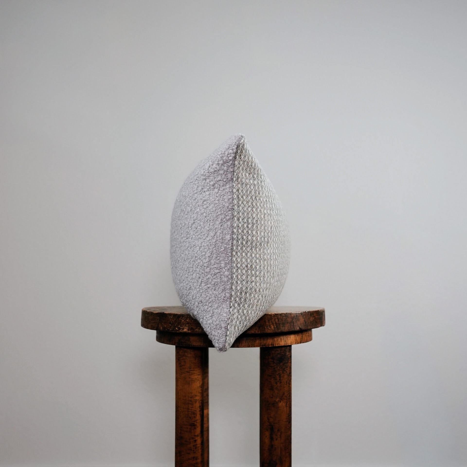 Taupe Nubby Bouclé Lumbar Pillow 12x19