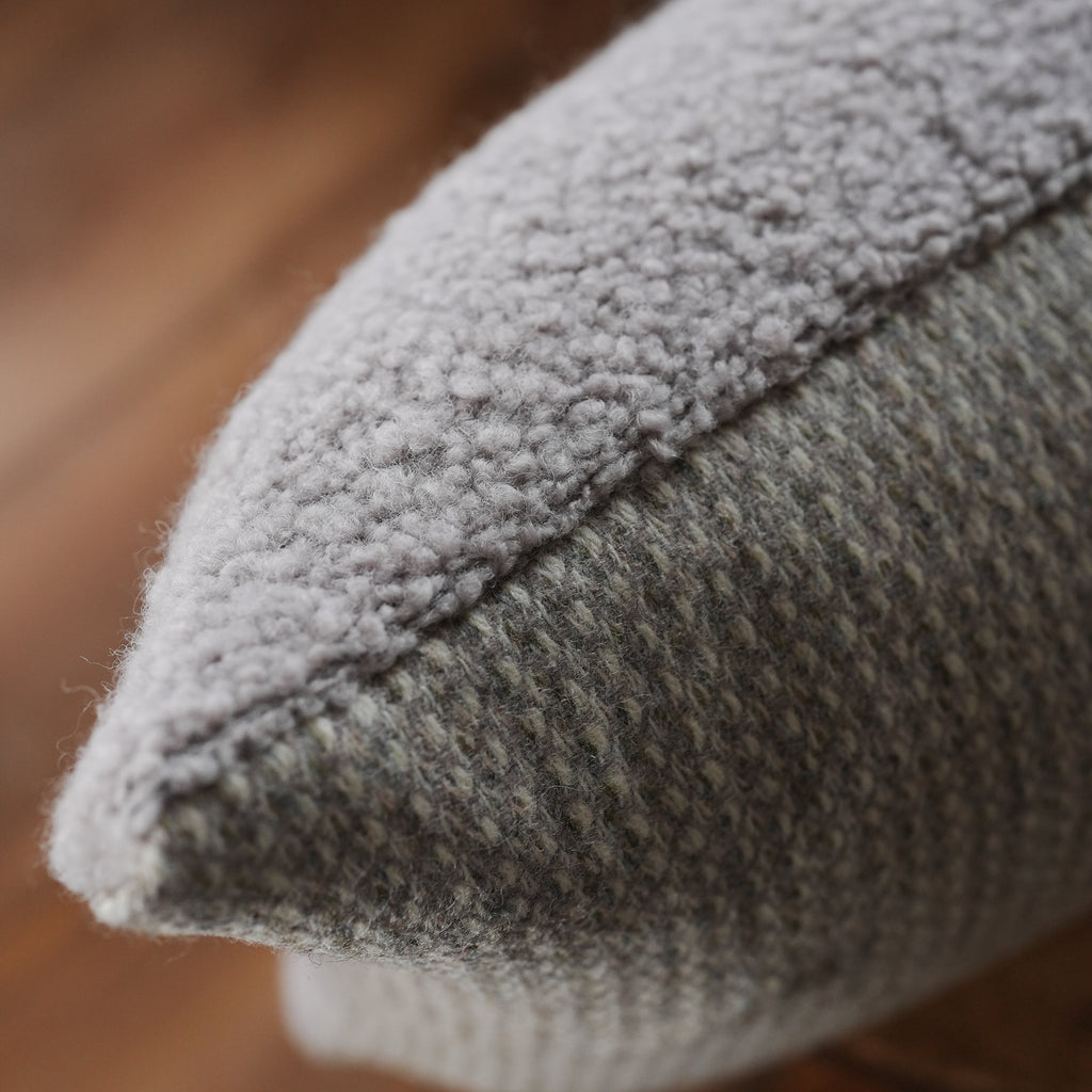 Taupe Nubby Bouclé Lumbar Pillow 12x19