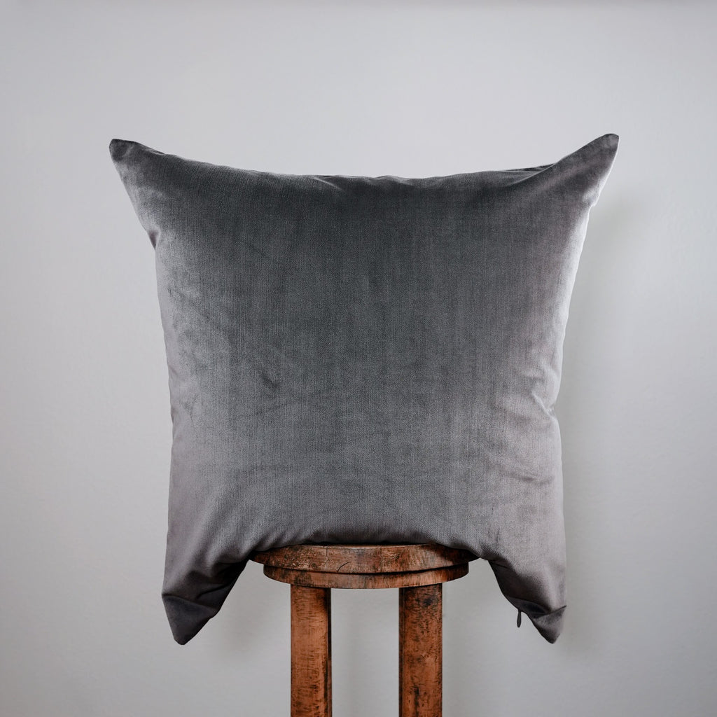 Silver Brown Velvet Pillow Set of 3 - 26x26