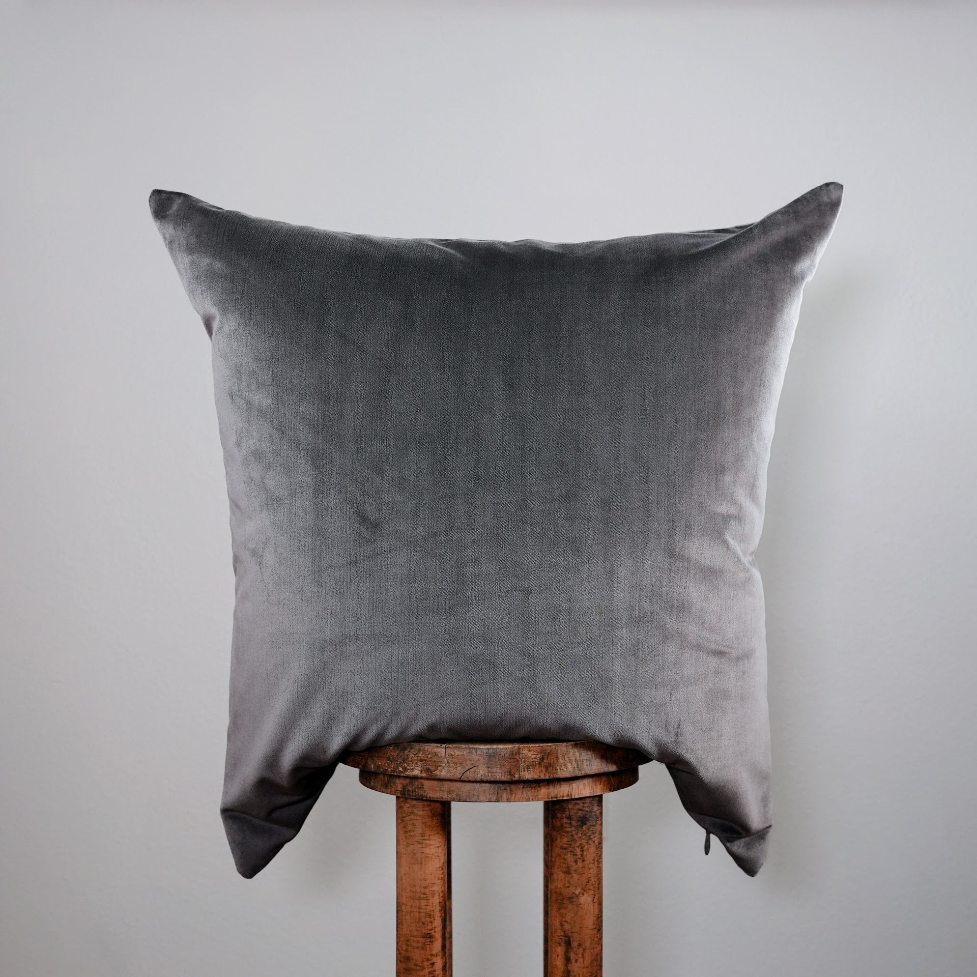 Silver Brown Velvet Pillow Set of 3 - 26x26
