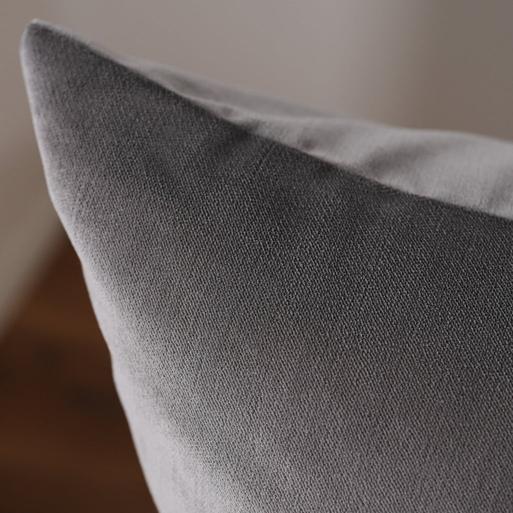 Silver Brown Velvet Pillow Set of 3 - 26x26