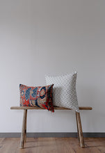 Load image into Gallery viewer, Woven Rust and Blue Vintage Look Lumbar Pillow 14x22

