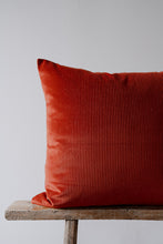 Load image into Gallery viewer, Red Orange Ribbed Velvet Pillow 20x20
