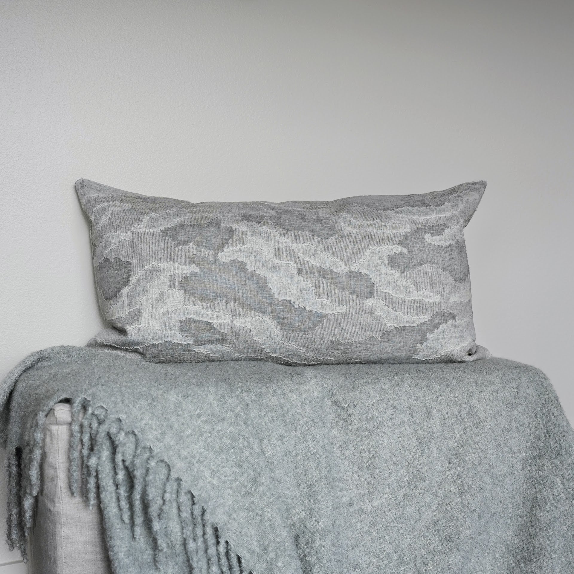 Shades of Grey Abstract Woven Cotton Pillow Set of 2 - 20x36