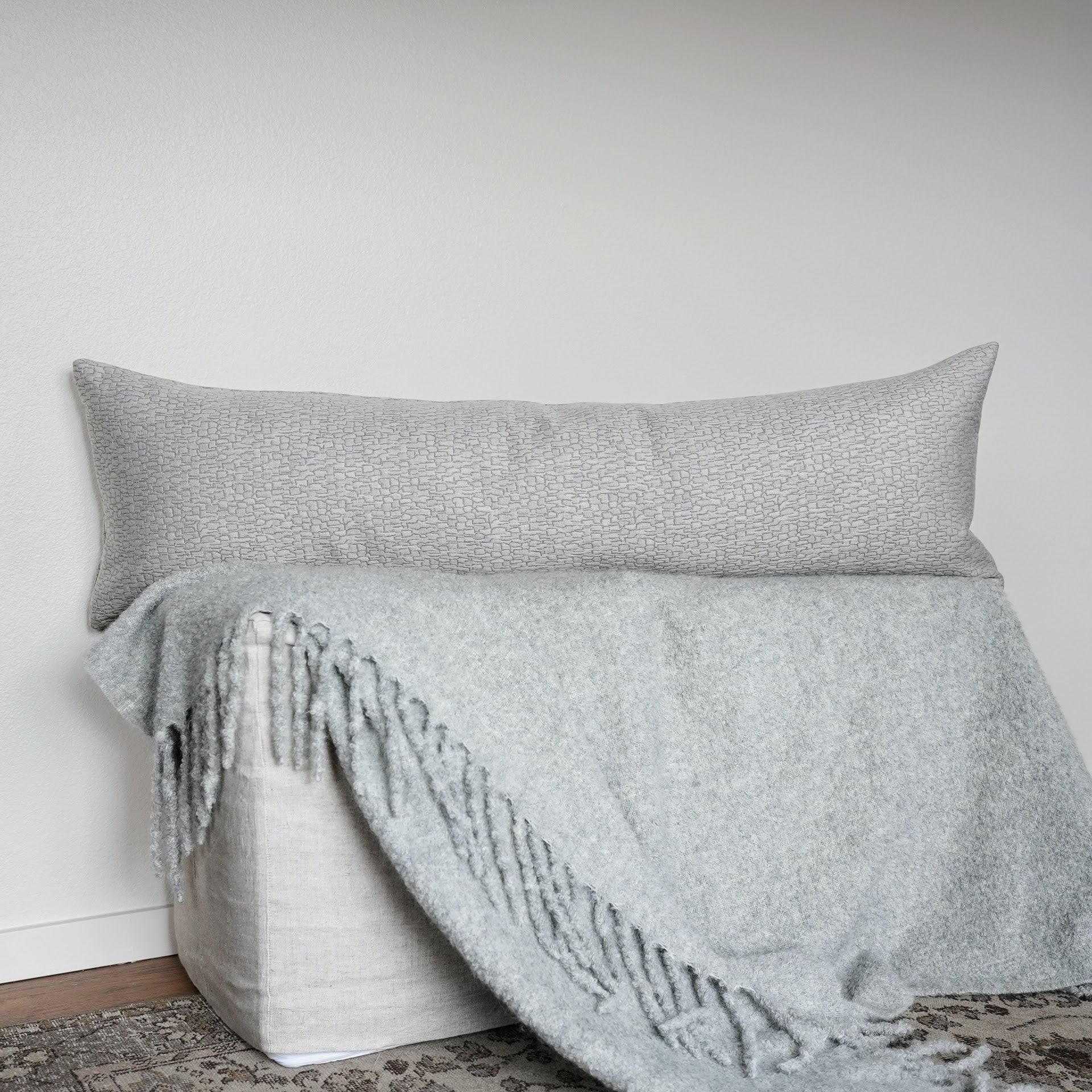 Shades of Grey Abstract Pattern Lumbar Pillow 14x48