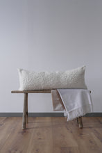 Load image into Gallery viewer, Furry Cream Cotton Lumbar Pillow 14x36
