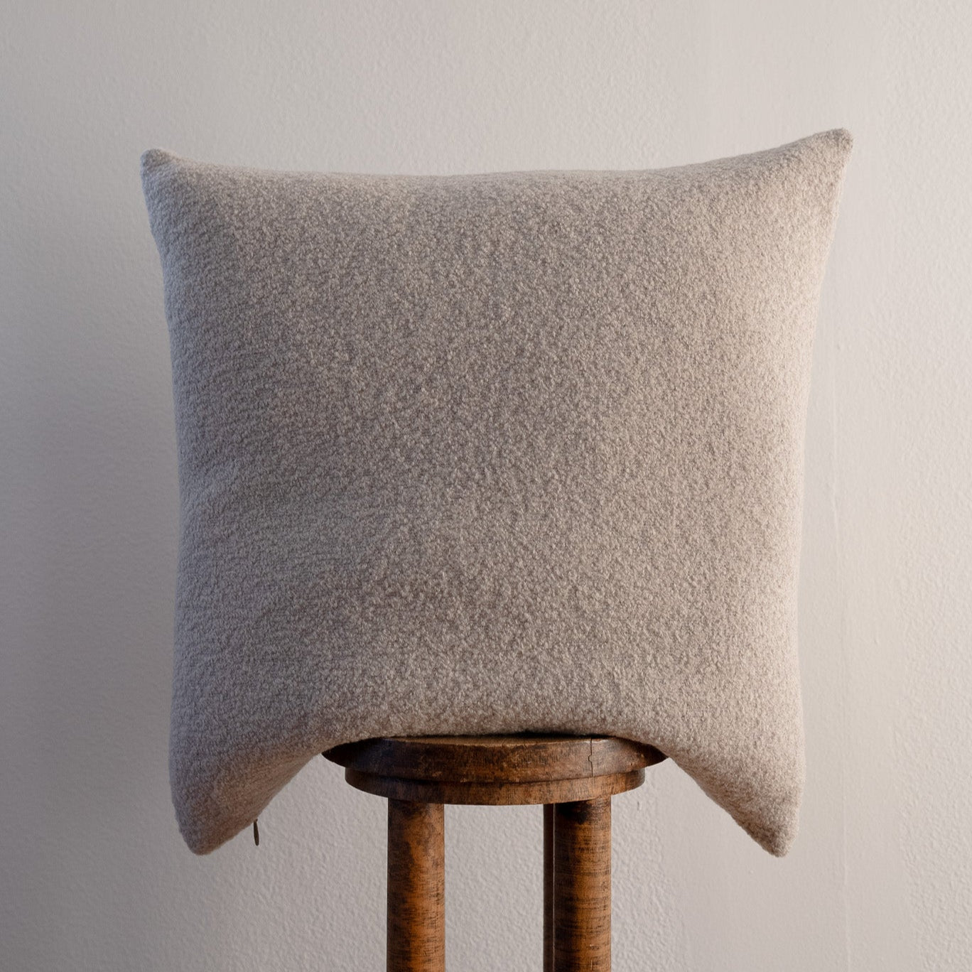 Taupe with Grey Nubby Wool Pillow 24x24