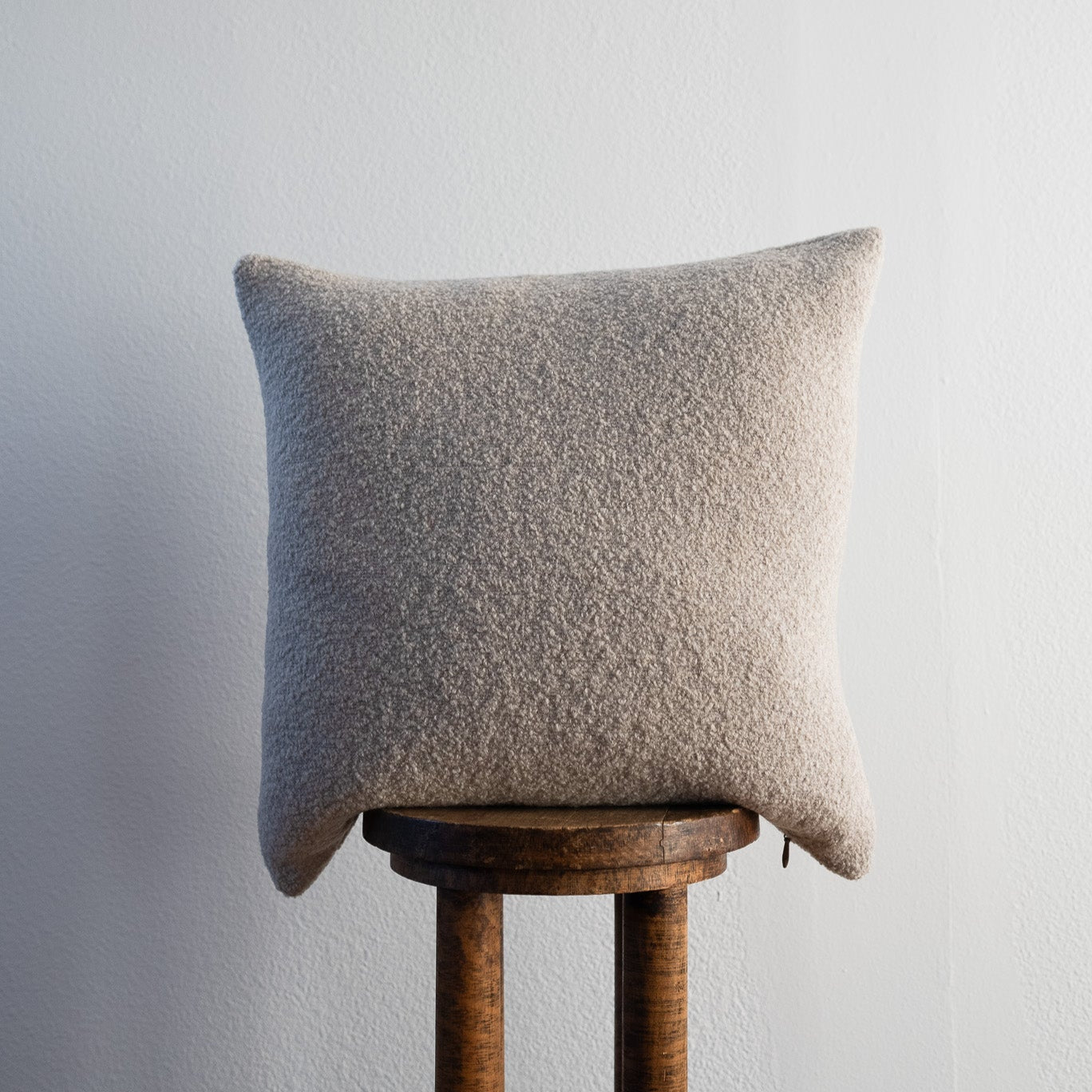 Taupe Nubby Wool Pillow 20x20